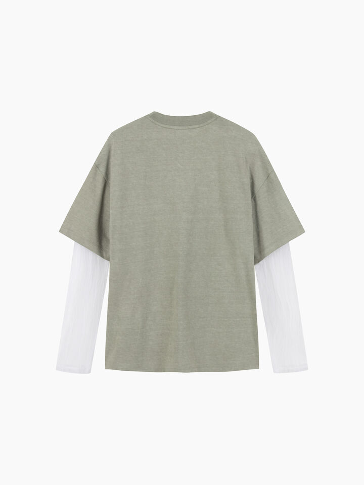 T-SHIRT L/S - sisley k long sleeve t-shirt - Military Green | Sisley K image number 3